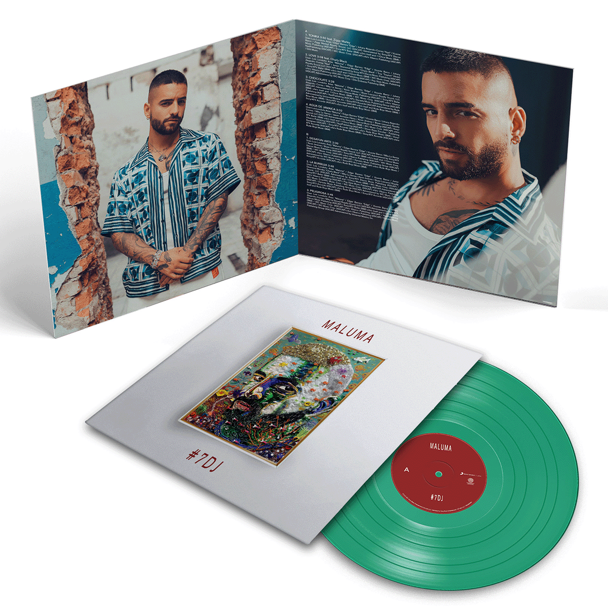 Maluma - #7DJ (7 Dias En Jamaica) Turquoise Vinyl Record LP