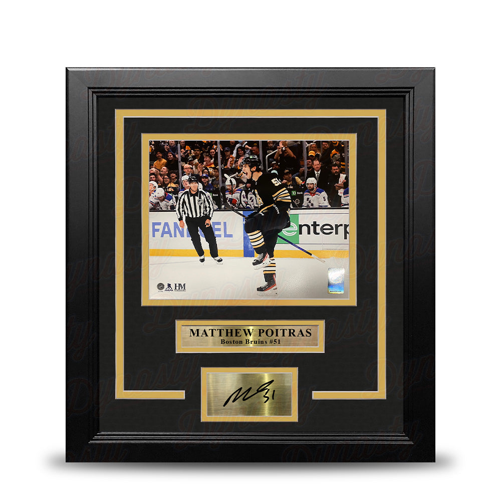 Matthew Poitras Celebration Boston Bruins 8" x 10" Framed Hockey Photo with Engraved Autograph