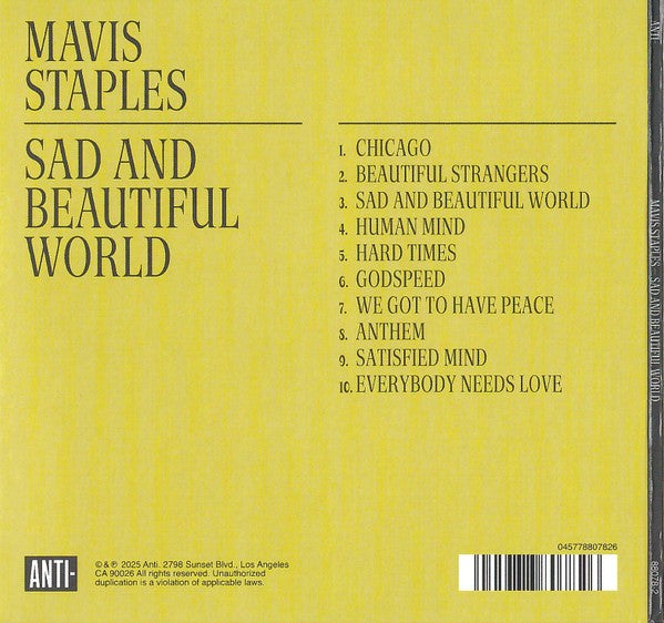 Mavis Staples – Sad & Beautiful World (LP Vinyl) Vinyl Record