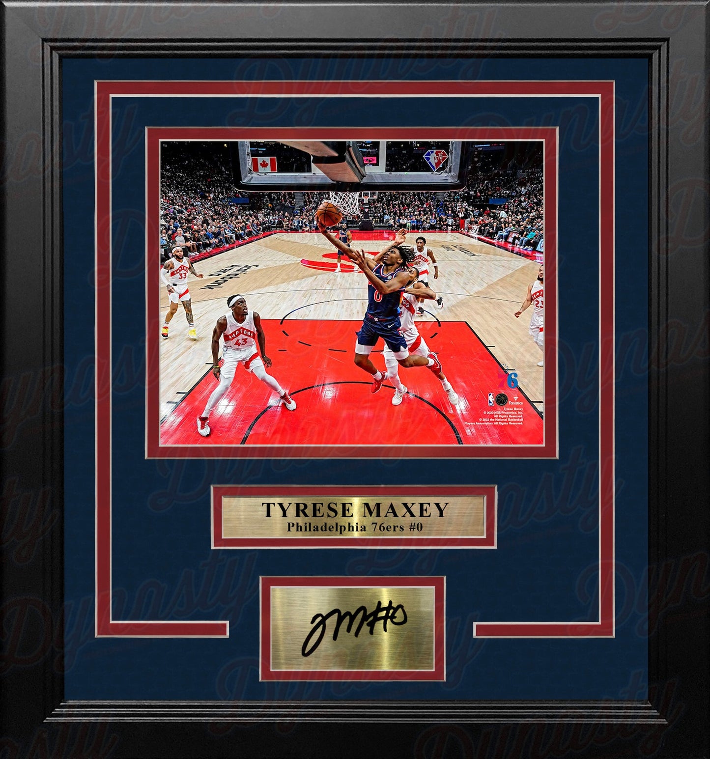 Tyrese Maxey City Edition Action Philadelphia 76ers 8" x 10" Framed Photo with Engraved Autograph