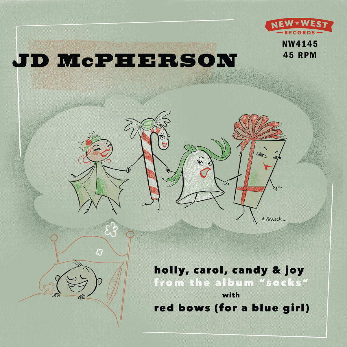 McPherson, JD - Holly, Carol, Candy & Joy / Red Bows (For A Blue Girl) (SNOW GLOBE COLORED VINYL) Vinyl Record
