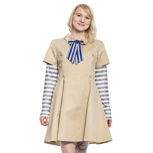 Megan Costume The Doll Halloween Dress Shirt and Bow for Women's Cosplay