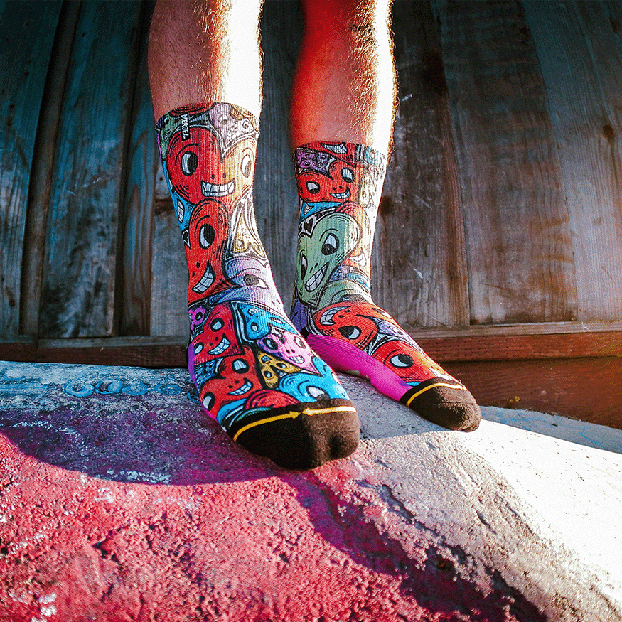 Adam Keely Hearts Adult Crew Socks