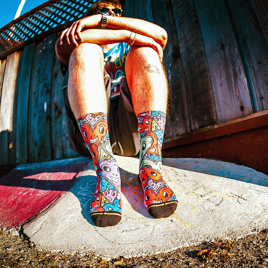 Adam Keely Hearts Adult Crew Socks