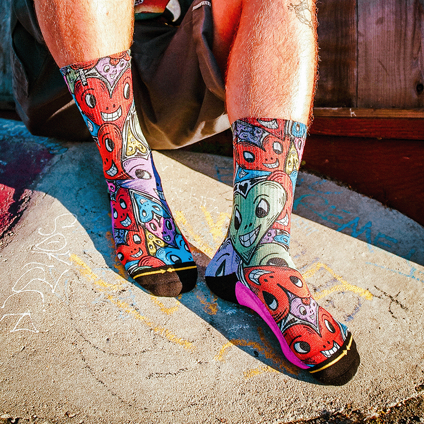 Adam Keely Hearts Adult Crew Socks