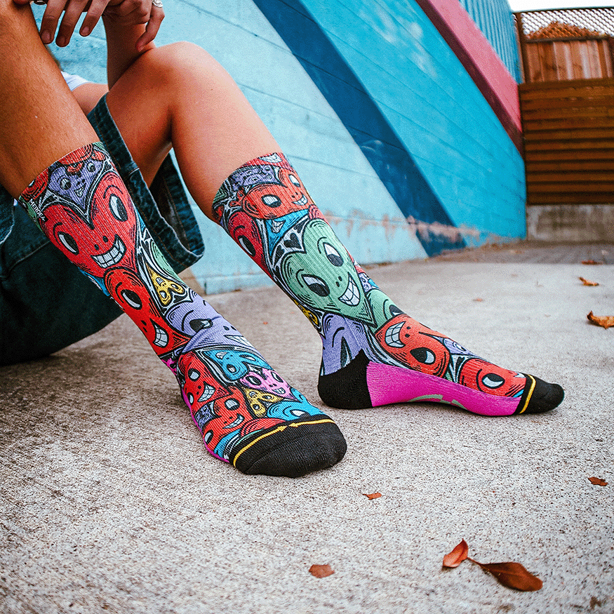 Adam Keely Hearts Adult Crew Socks