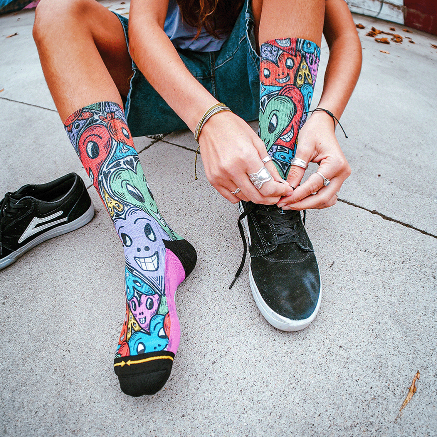 Adam Keely Hearts Adult Crew Socks