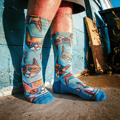 Disco Kitty Adult Crew Socks