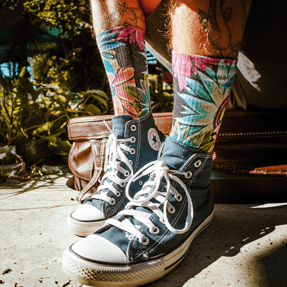 Flower Adult Crew Socks with Art by Max Ehrman