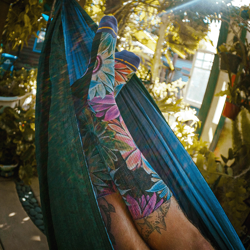Flower Adult Crew Socks with Art by Max Ehrman