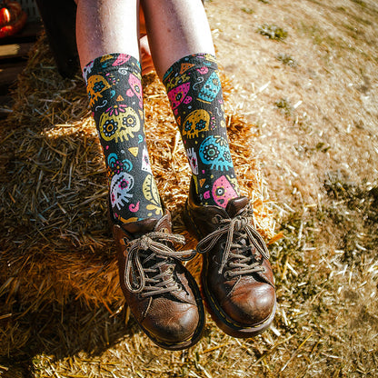 Walmazan Sugar Skulls Mini Adult Crew Socks