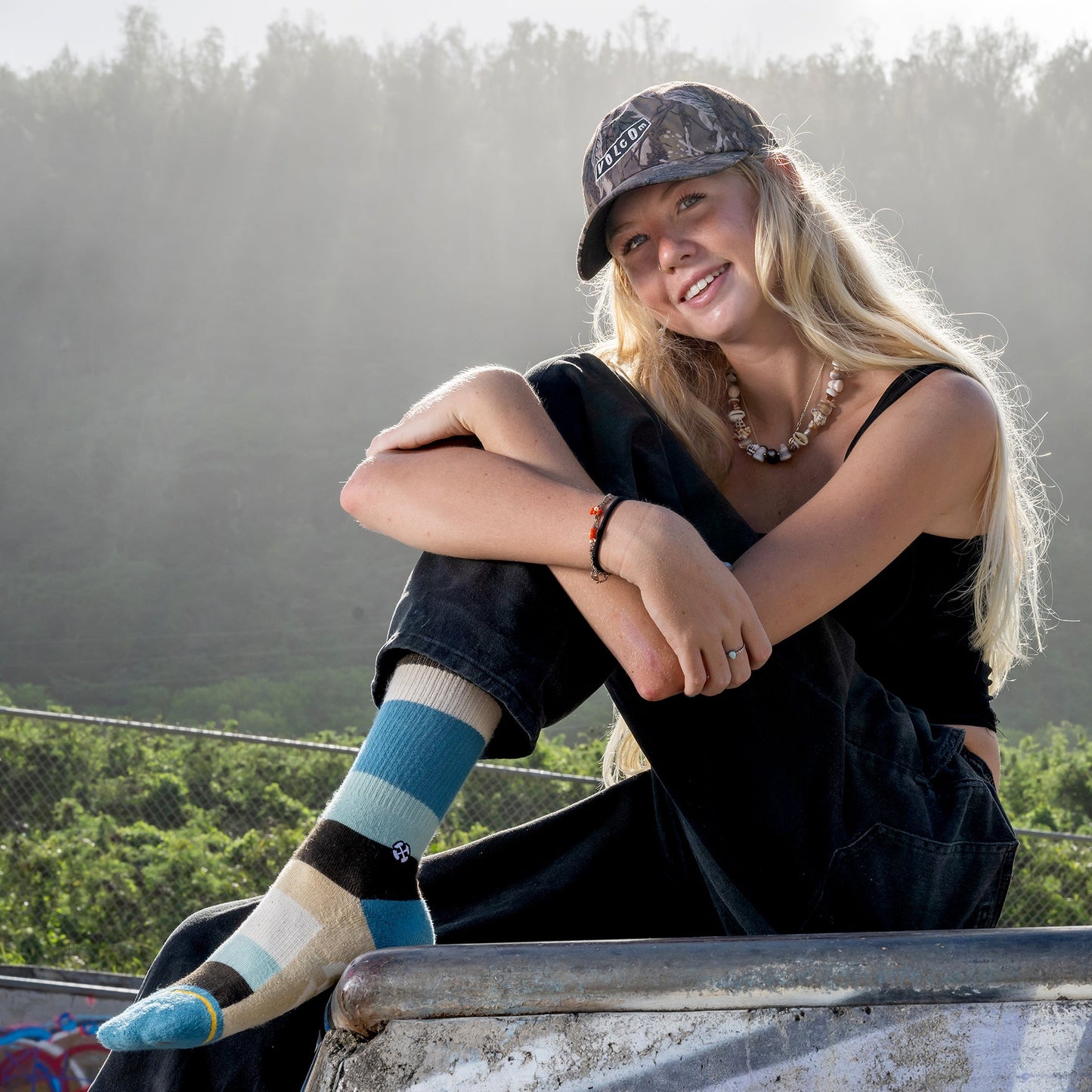 Spidey Seashore Bamboo Stripes Adult Crew Socks