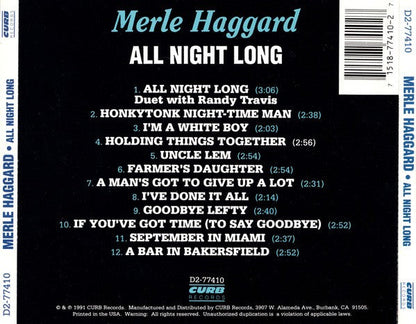 Merle Haggard – All Night Long Music CD