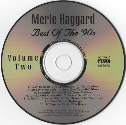 Merle Haggard – Best Of The 90's Volume Two Music CD