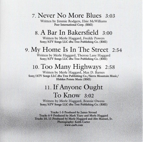 Merle Haggard – Best Of The 90's Volume Two Music CD