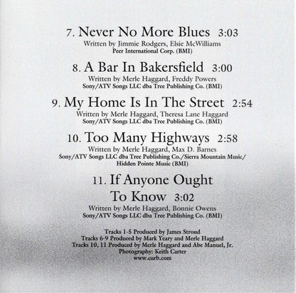 Merle Haggard – Best Of The 90's Volume Two Music CD