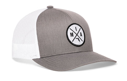 Miami Trucker Hat  |  Gray-White MIA X Snapback