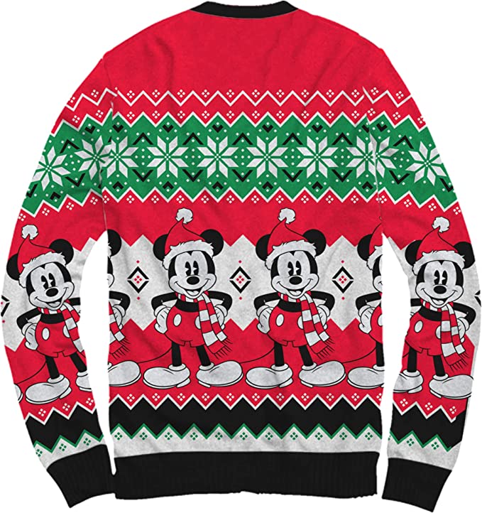 Mickey Mouse Santa Hat Cardigan Ugly Christmas Sweater