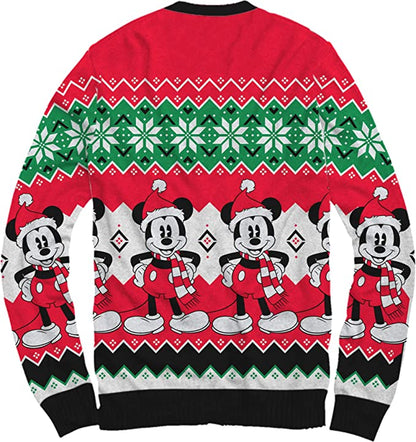 Mickey Mouse Santa Hat Cardigan Ugly Christmas Sweater