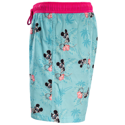 Mickey Mouse Swim Shorts Hot Palms Turquoise