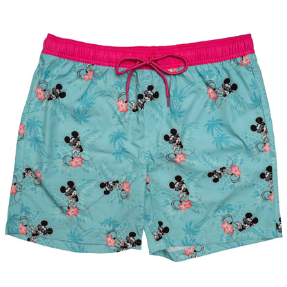 Mickey Mouse Swim Shorts Hot Palms Turquoise