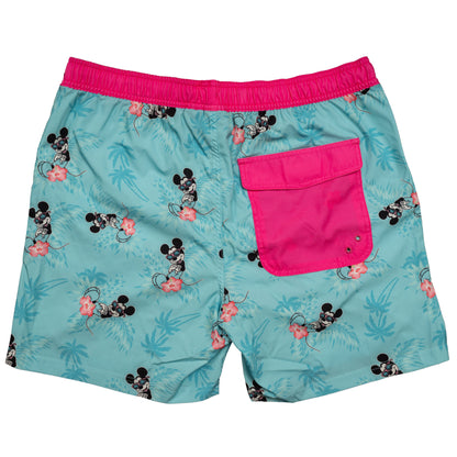 Mickey Mouse Swim Shorts Hot Palms Turquoise