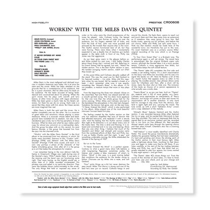 Workin' With The Miles Davis Quintet (Original Jazz Classics Series) (180g LP) Vinyl Record