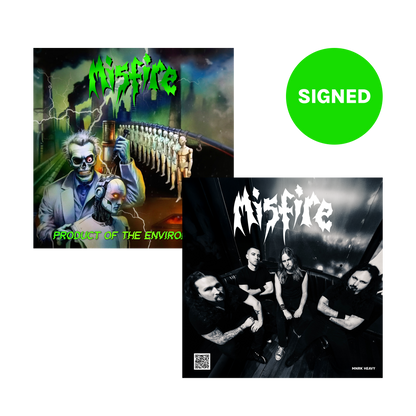 Misfire - Product Of The Environment Neon Green with Black Splatter Vinyl Record