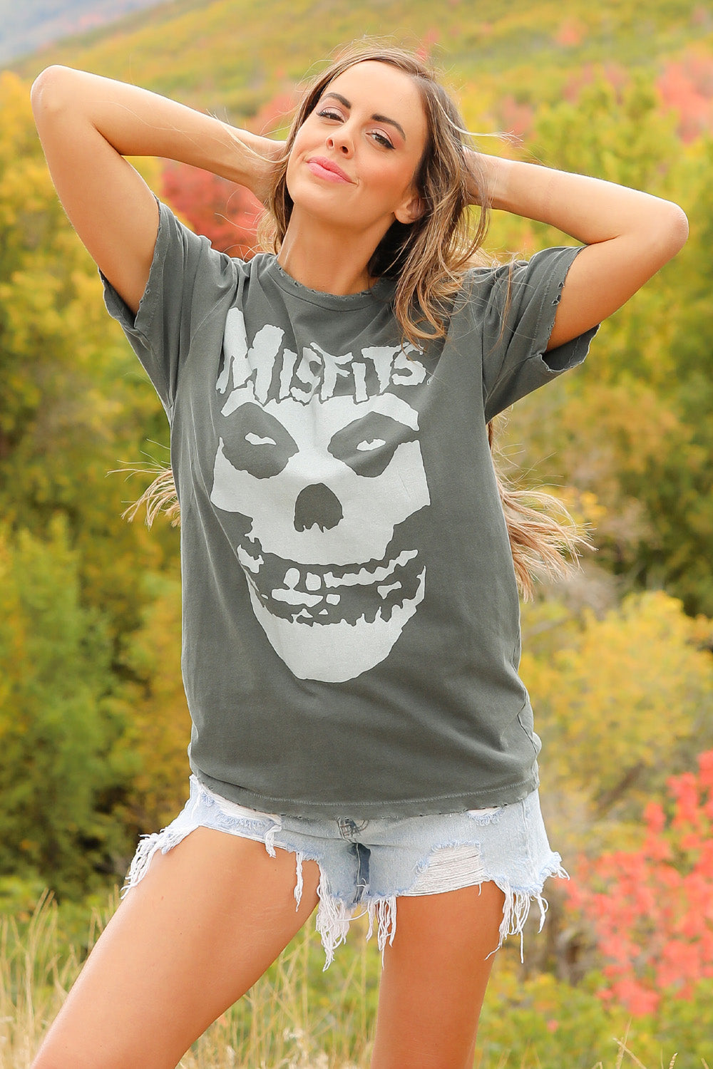 Misfits Distressed Sunkissed Womens Tee Shirt Vintage Black