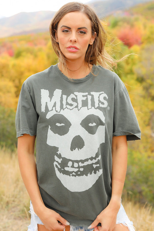 Misfits Distressed Sunkissed Womens Tee Shirt Vintage Black