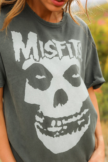 Misfits Distressed Sunkissed Womens Tee Shirt Vintage Black