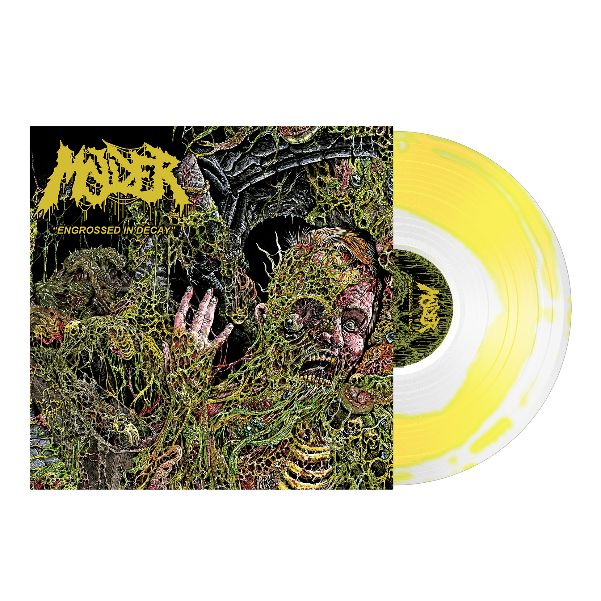 Molder - Engrossed In Decay - Bone White w/Yellow Swirl LP Vinyl Record