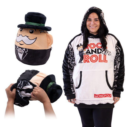 Hasbro | Monopoly Rock & Roll Snugible | Blanket Hoodie & Pillow