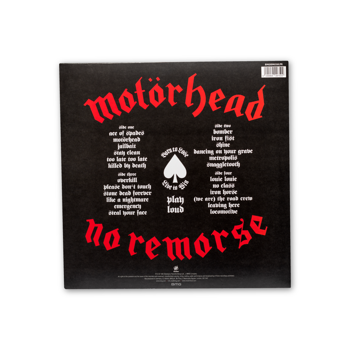 Motörhead No Remorse Limited Edition White Vinyl Record 2-LP