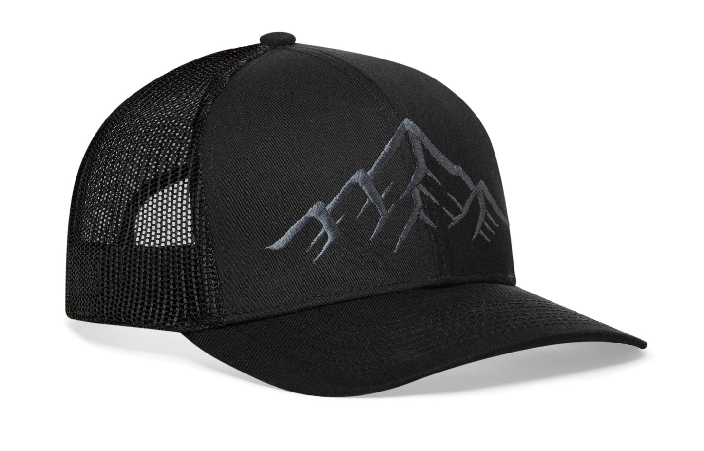 Mountain Range Trucker Hat  |  Black Outdoors Snapback