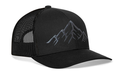 Mountain Range Trucker Hat  |  Black Outdoors Snapback