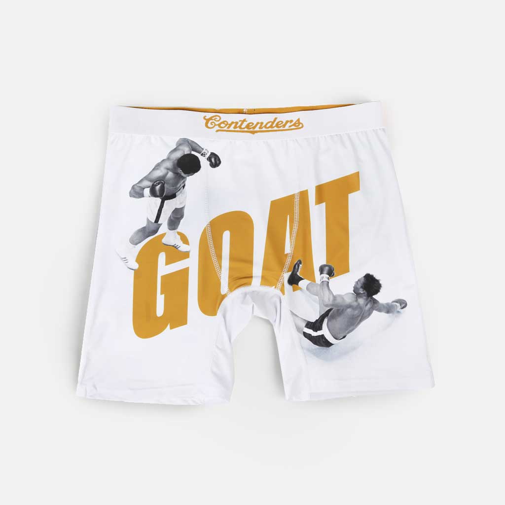 Muhammad Ali Goat Mens Brief Shorts White