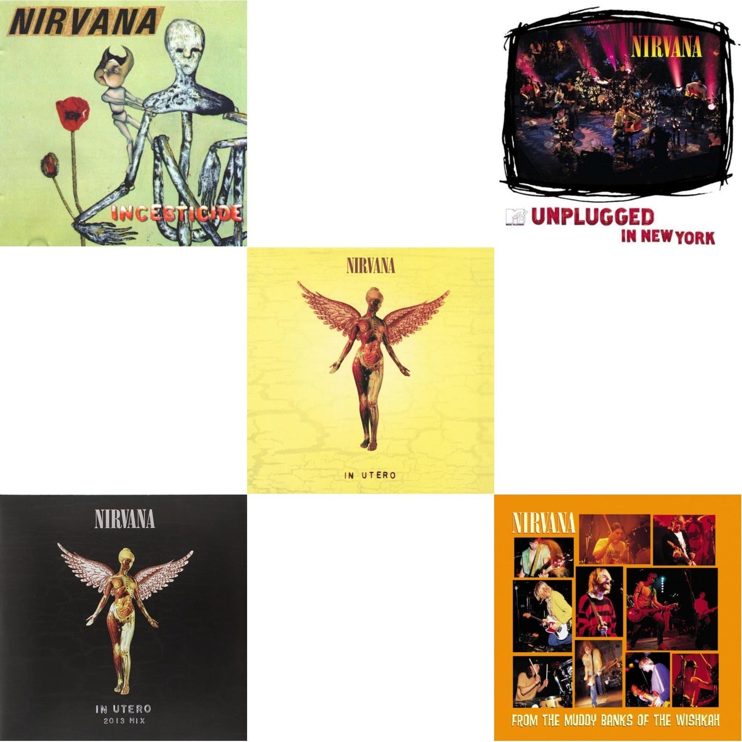 Nirvana - Incesticide (20Th Anniversary 45RPM Edition) & In Utero: 2013 Mix (2LP) & In Utero (180G/33-1/3 RPM) & Unplugged In N.Y. & From The Muddy Banks Of The Wishkah