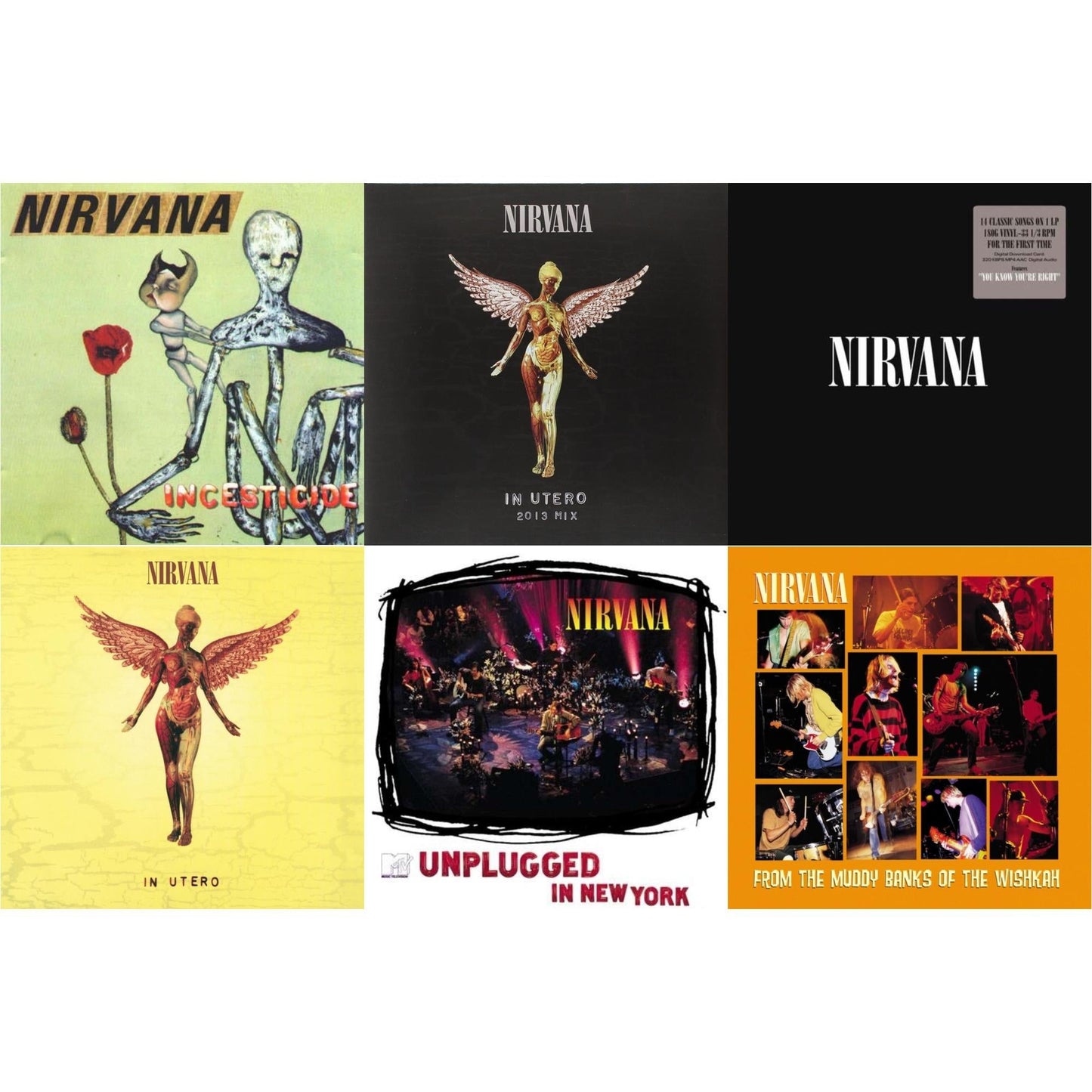 Nirvana - Incesticide (20Th Anniversary 45RPM Edition) & In Utero: 2013 Mix (2LP) & Nirvana (150G/Dl Code) & In Utero (180G/33-1/3 RPM) & Unplugged In N.Y. & From The Muddy Banks Of The Wishkah