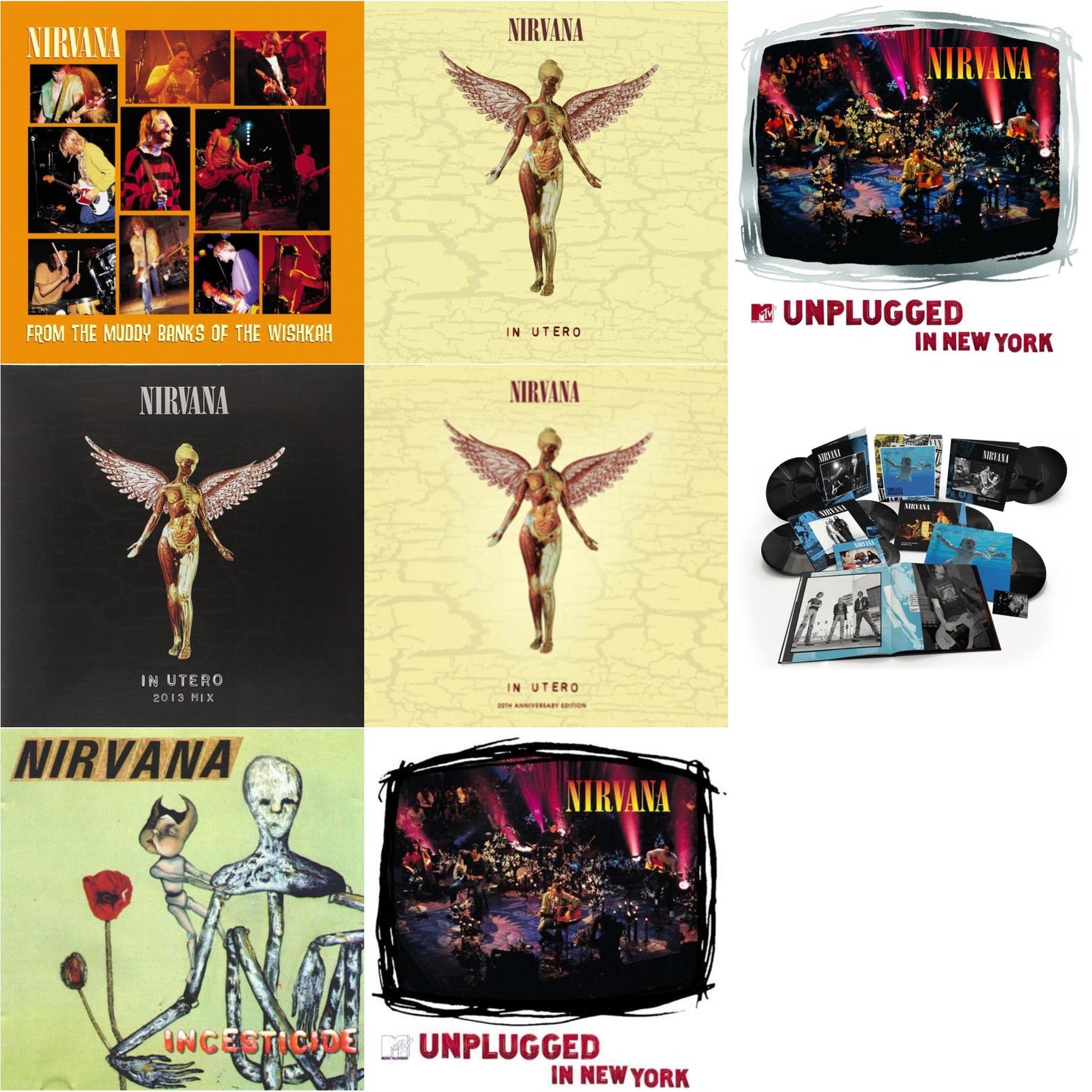 Nirvana - Nevermind (30Th Anniversary/Super Deluxe/8LP/7Inch) & In Utero (30Th Anniversary) (LP/10 Inch) & Incesticide (20Th Anniversary 45RPM Edition) & In Utero & In Utero: 2013 Mix (2LP) & Mtv Unplugged In New York (2 LP) & Unplugged In N.Y. &