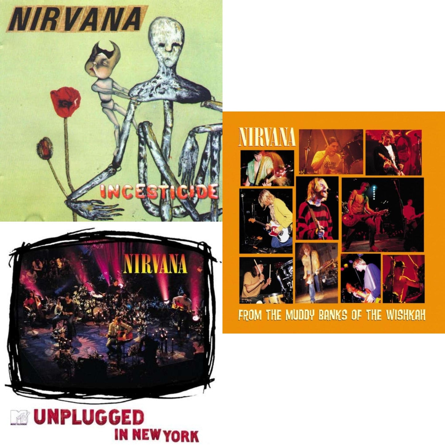Nirvana - Incesticide (20Th Anniversary 45RPM Edition) & Unplugged In N.Y. & From The Muddy Banks Of The Wishkah - LP Vinyl Bundle