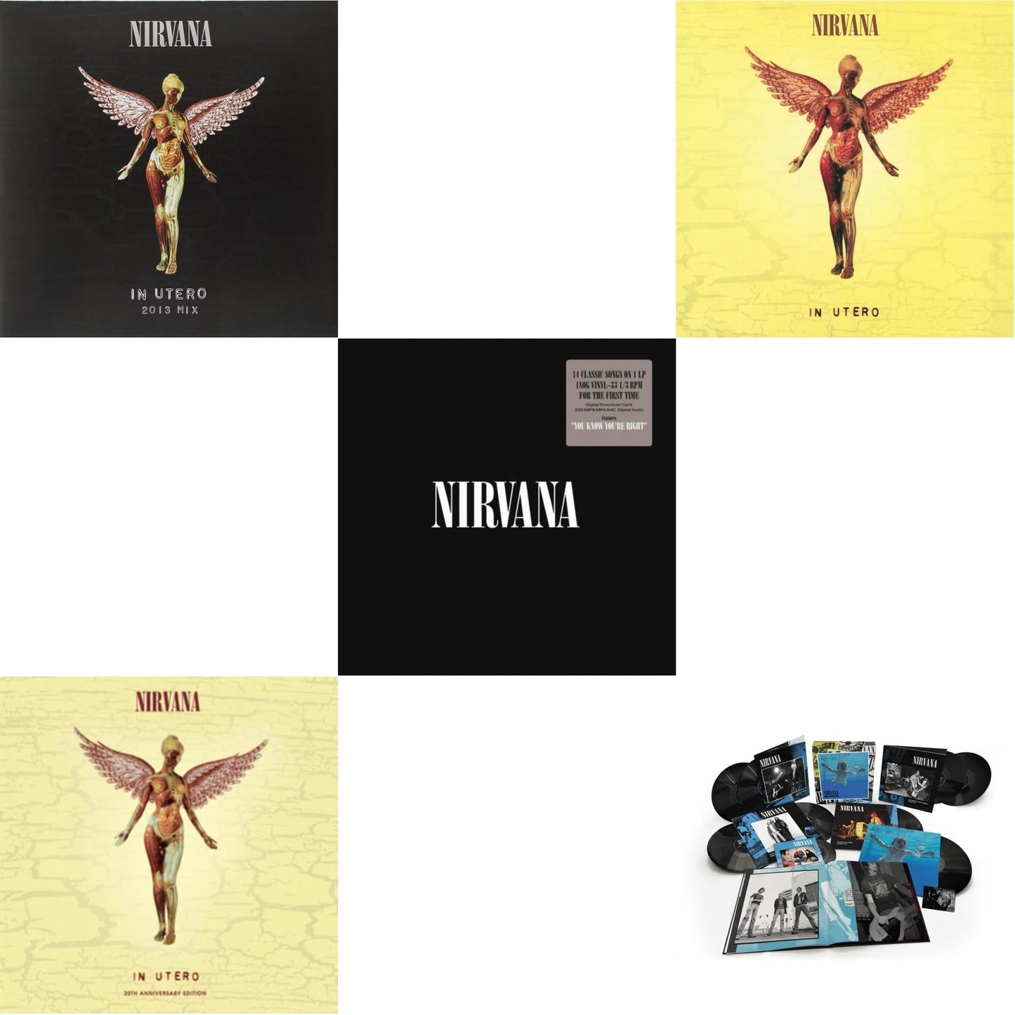 Nirvana - Nevermind (30Th Anniversary/Super Deluxe/8LP/7Inch) & In Utero & In Utero: 2013 Mix (2LP) & Nirvana (150G/Dl Code) & In Utero (180G/33-1/3 RPM)