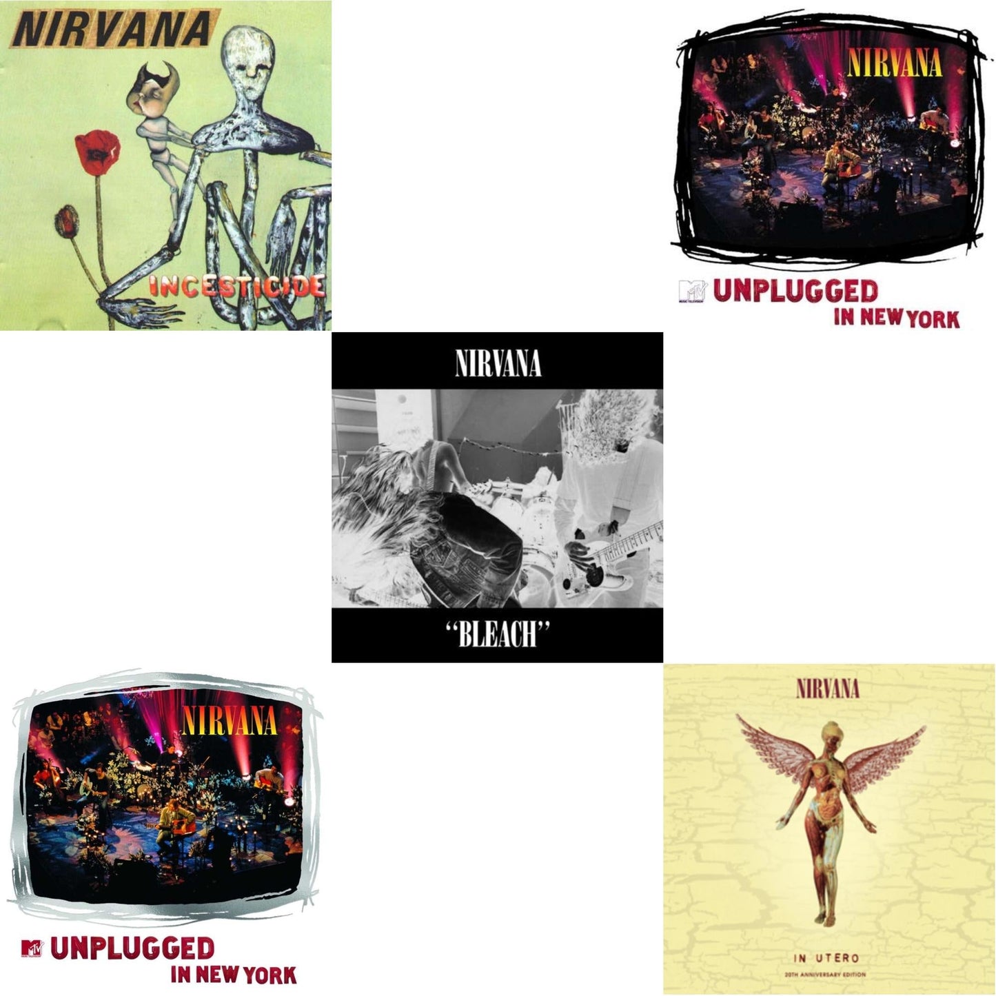 Nirvana - Bleach & Incesticide (20Th Anniversary 45RPM Edition) & In Utero & Mtv Unplugged In New York (2 LP) & Unplugged In N.Y.