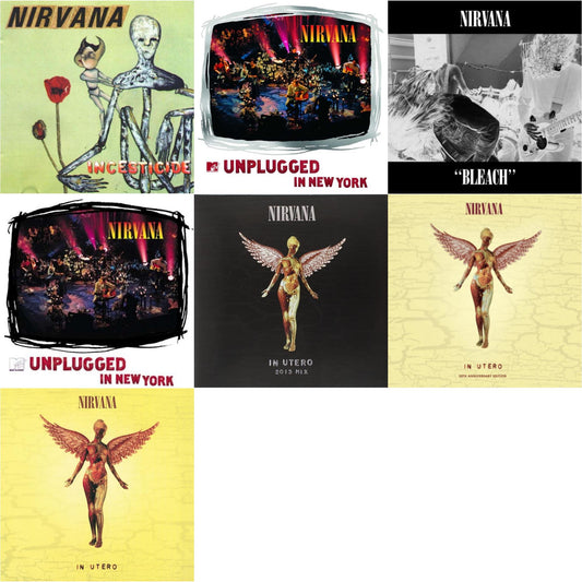 Nirvana - Bleach & Incesticide (20Th Anniversary 45RPM Edition) & In Utero & In Utero: 2013 Mix (2LP) & Mtv Unplugged In New York (2 LP) & In Utero (180G/33-1/3 RPM) & Unplugged In N.Y.