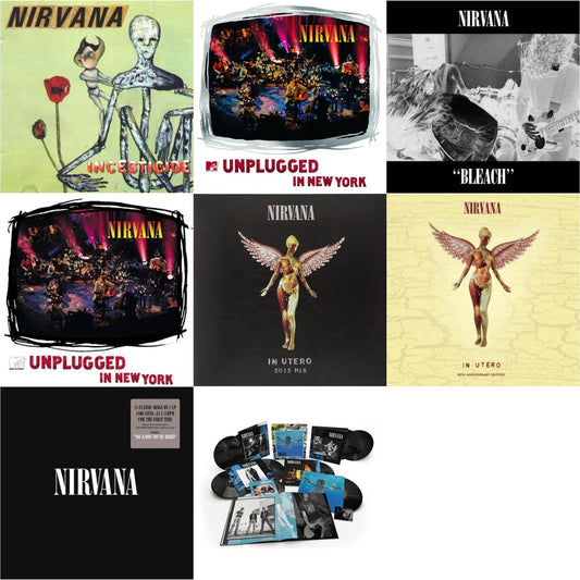 Nirvana - Bleach & Nevermind (30Th Anniversary/Super Deluxe/8LP/7Inch) & Incesticide (20Th Anniversary 45RPM Edition) & In Utero & In Utero: 2013 Mix (2LP) & Nirvana (150G/Dl Code) & Mtv Unplugged In New York (2 LP) & Unplugged In N.Y.