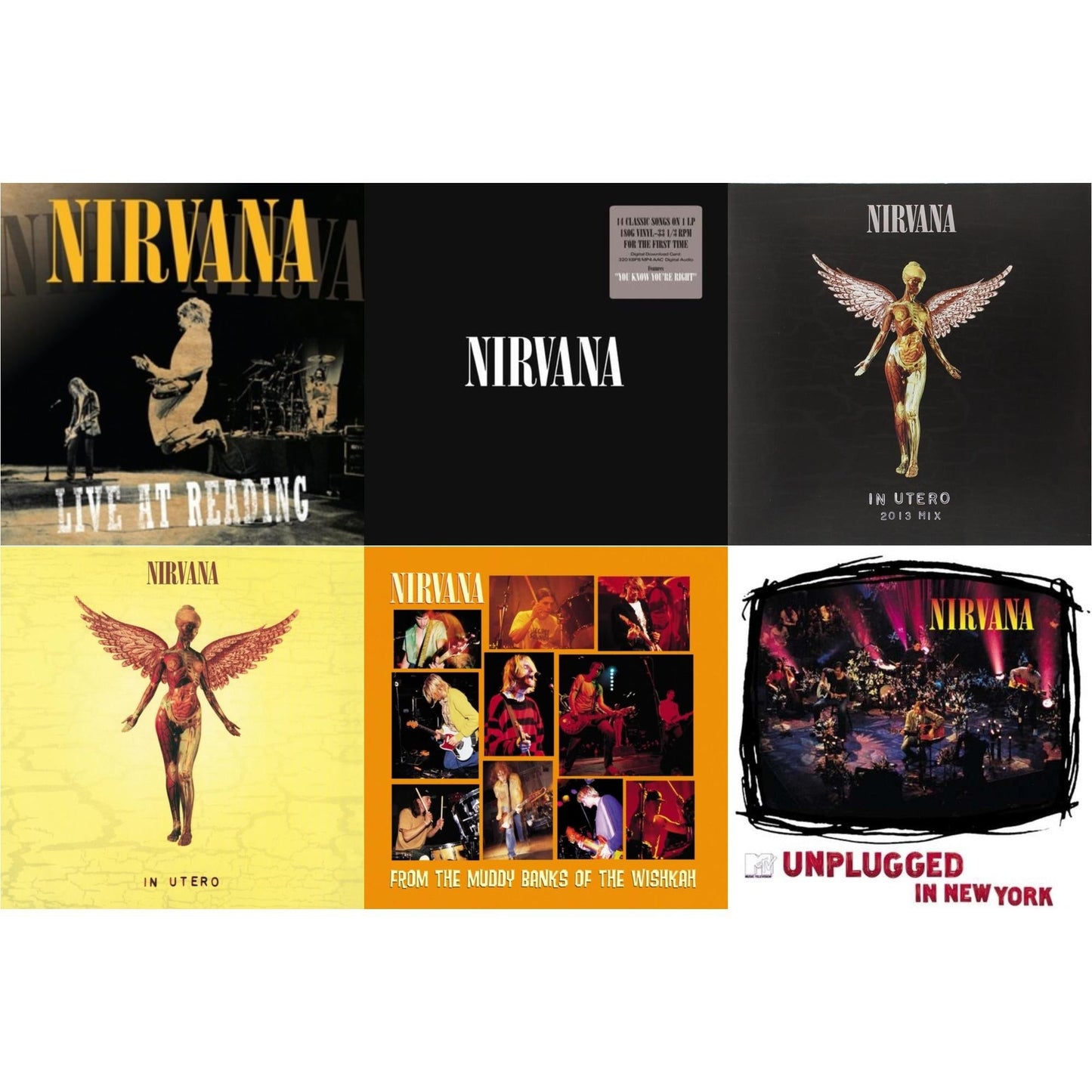 Nirvana - Live At Reading & In Utero: 2013 Mix (2LP) & Nirvana (150G/Dl Code) & In Utero (180G/33-1/3 RPM) & Unplugged In N.Y. & From The Muddy Banks Of The Wishkah