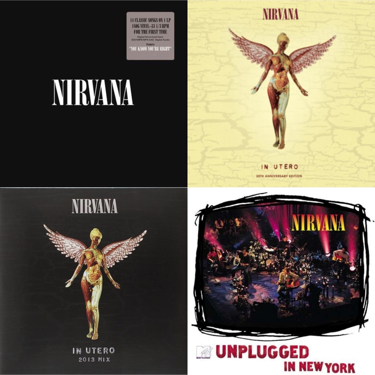 Nirvana - In Utero & In Utero: 2013 Mix (2LP) & Nirvana (150G/Dl Code) & Unplugged In N.Y.