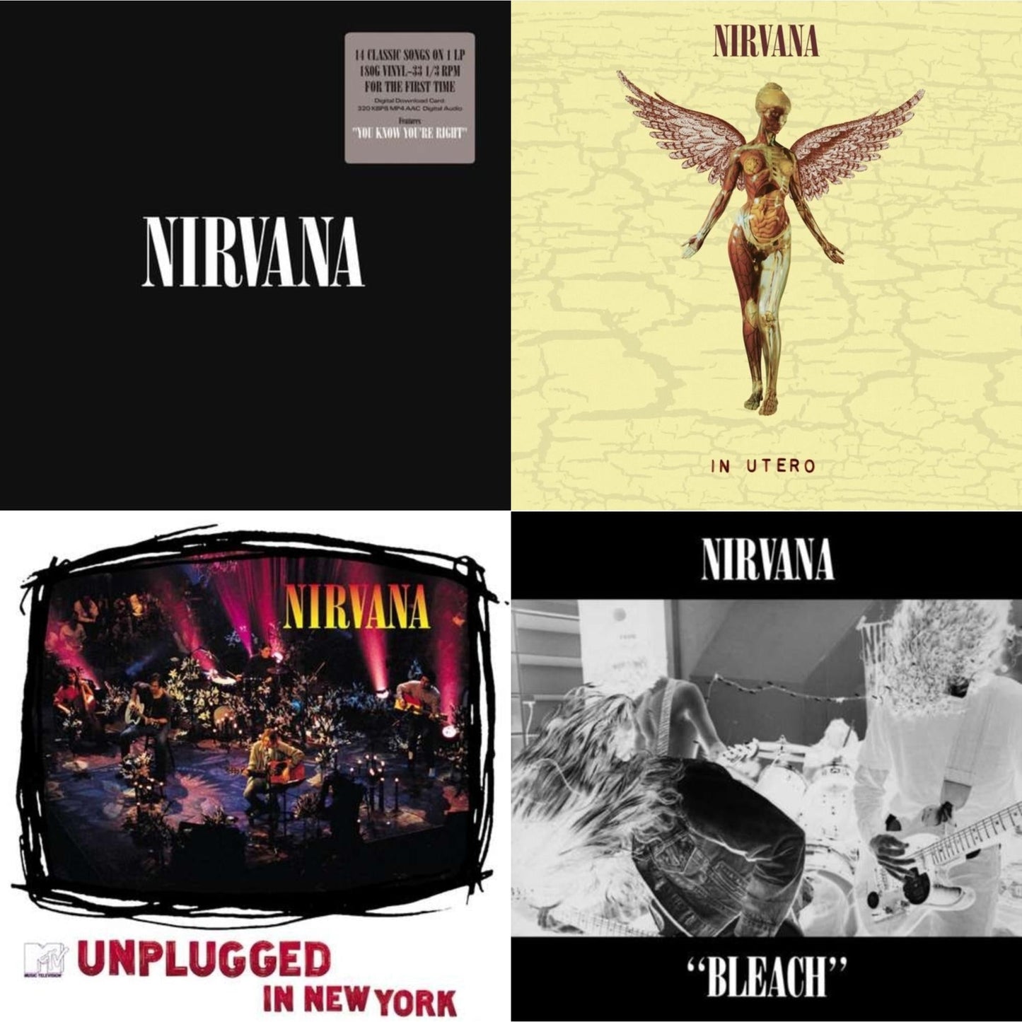 Nirvana - Bleach & In Utero (30Th Anniversary) (LP/10 Inch) & Nirvana (150G/Dl Code) & Unplugged In N.Y.