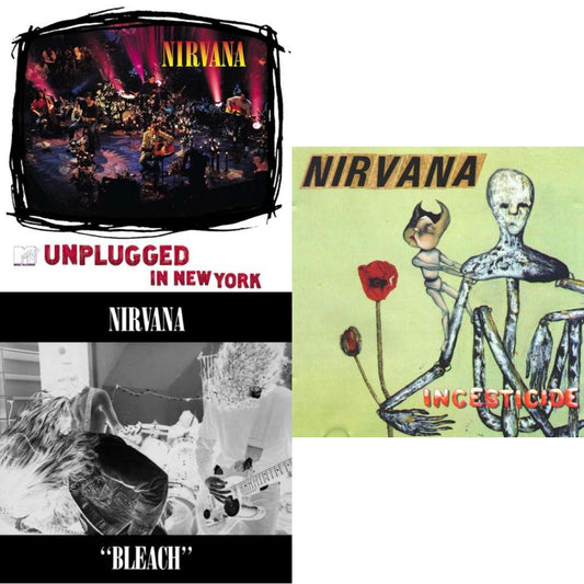 Nirvana - Bleach & Incesticide (20Th Anniversary 45RPM Edition) & Unplugged In N.Y. - LP Vinyl Bundle