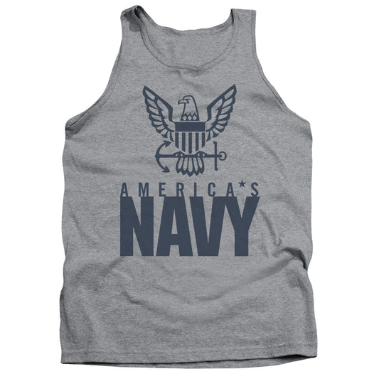 Navy Eagle Logo Mens Tank Top Shirt Athletic Heather